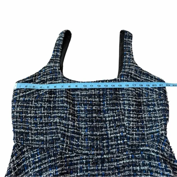 Eloquii Flare Tweed Mini Jumper Blue & Black Fit & Flare Dress Womens Sz 16 NWT - Picture 8 of 10